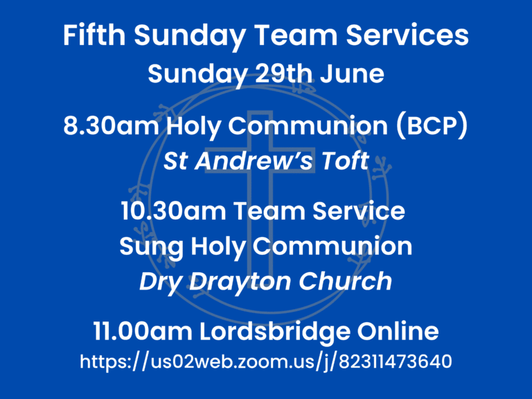 Fifth Sunday Team Service – Sunday 31st August